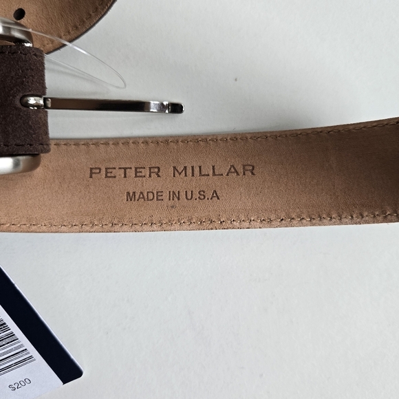 New Peter Millar Crown Crafted Excursionist Calf Suede Belt MF23XA07 Size 38 NWT - Picture 10 of 11